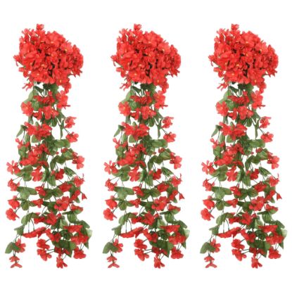 Image de Guirlandes de fleurs artificielles 3 pcs rouge 85 cm
