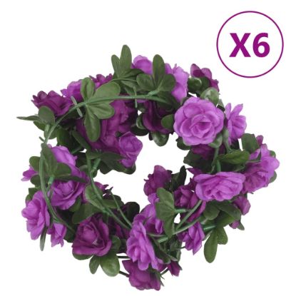 Image de Guirlandes de fleurs artificielles 6 pcs violet clair 240 cm