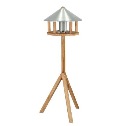 Image de Esschert Design Mangeoire à oiseaux avec silo et toit rond Zinc