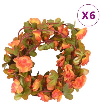 Image de Guirlandes de fleurs artificielles 6 pcs orange 250 cm