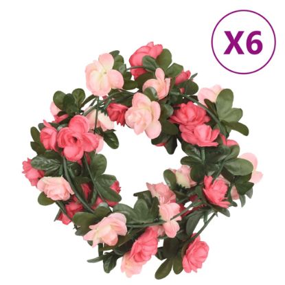 Image de Guirlandes de fleurs artificielles 6 pcs rose 240 cm