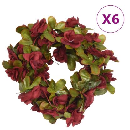 Image de Guirlandes de fleurs artificielles 6 pcs rouge bordeaux 250 cm