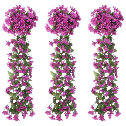 Image de Guirlandes de fleurs artificielles 3 pcs violet clair 85 cm