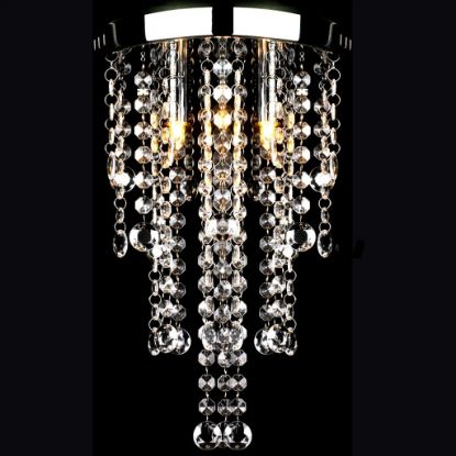 Image de Plafonnier avec perles de cristal Blanc Métal