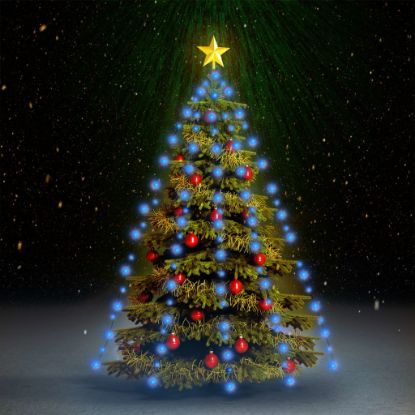 Image de Guirlande lumineuse d'arbre de Noël 210 LED Bleu 210 cm