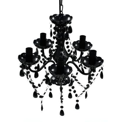 Image de Lustre avec 5 ampoules Crystal noir