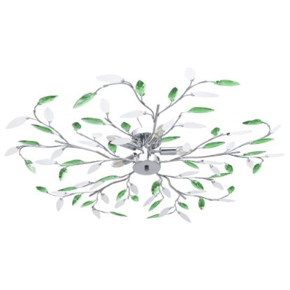 Image de Plafonnier à bras en cristal acrylique 5 ampoules E14 Vert